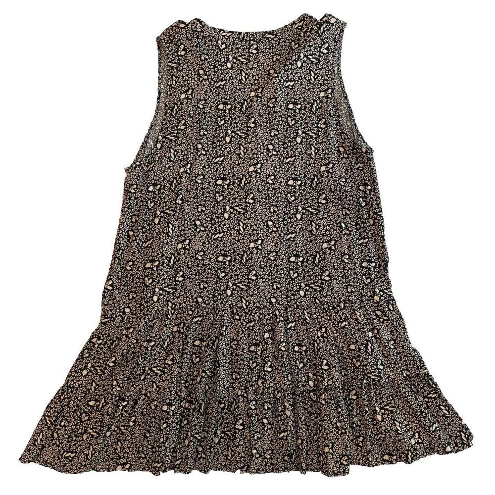 Nine West XL Black White Floral Fit & Flare Midi Dress Sleeveless V-Neck Boho - Picture 5 of 11